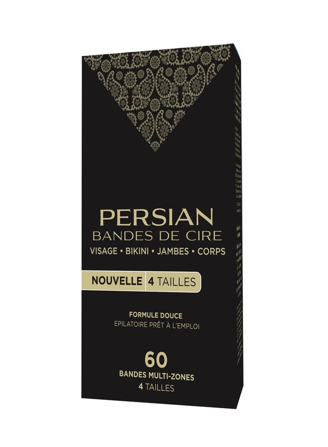 Persian Multi-Zone Wax Strips | 4 Sizes, 60 Strips | Pre-Lined for Face, Legs, Body, Bikini & Underarms | Hair Removal Waxing Kit with Aftercare Oil | Easy, Ready-to-Use | All-Natural Ingredients - Image 3
